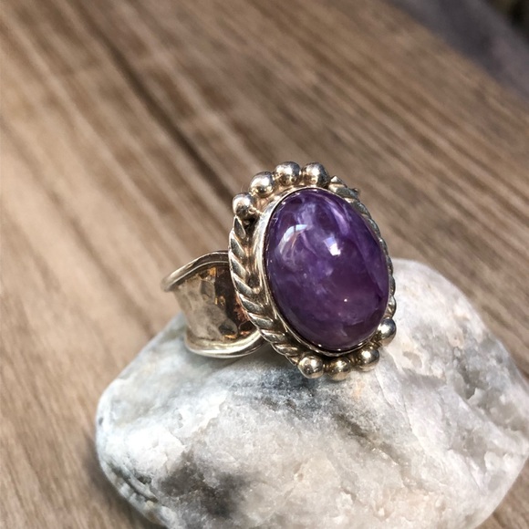 Sugilite Sterling Silver Ring 8 - Picture 1 of 11